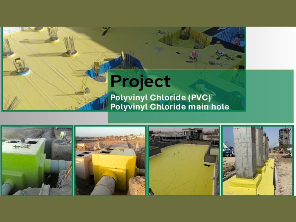 PVC waterproofing and insulation works for main holes in Jeddah
